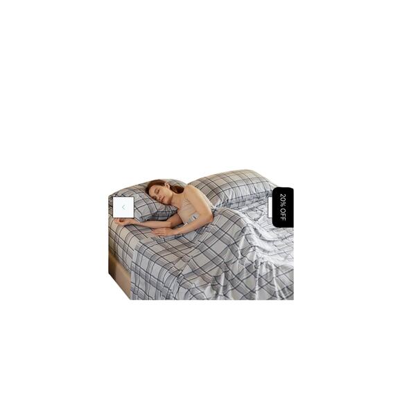 Bedsure Faux Cotton Flannel Sheet Set Grey twin set - Picture 3 of 8